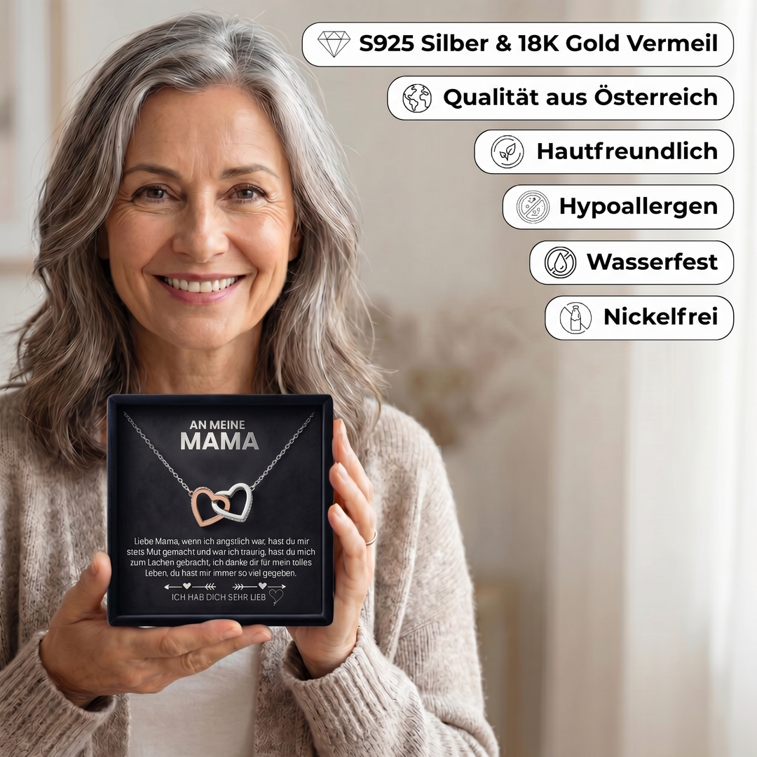 Doppelherz Halskette - An meine Mama