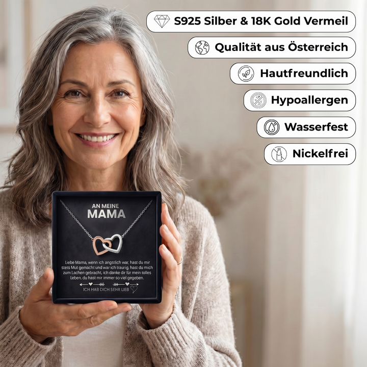 Doppelherz Halskette - An meine Mama