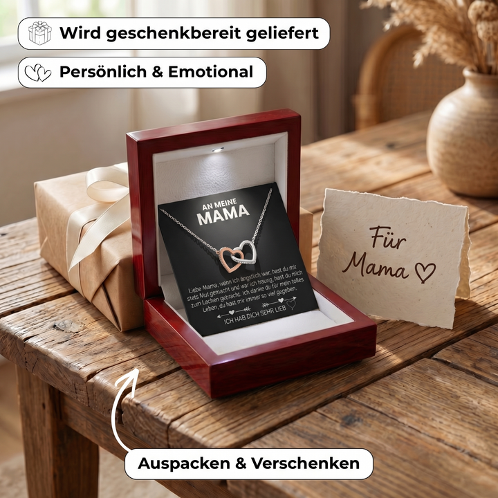 Doppelherz Halskette - An meine Mama