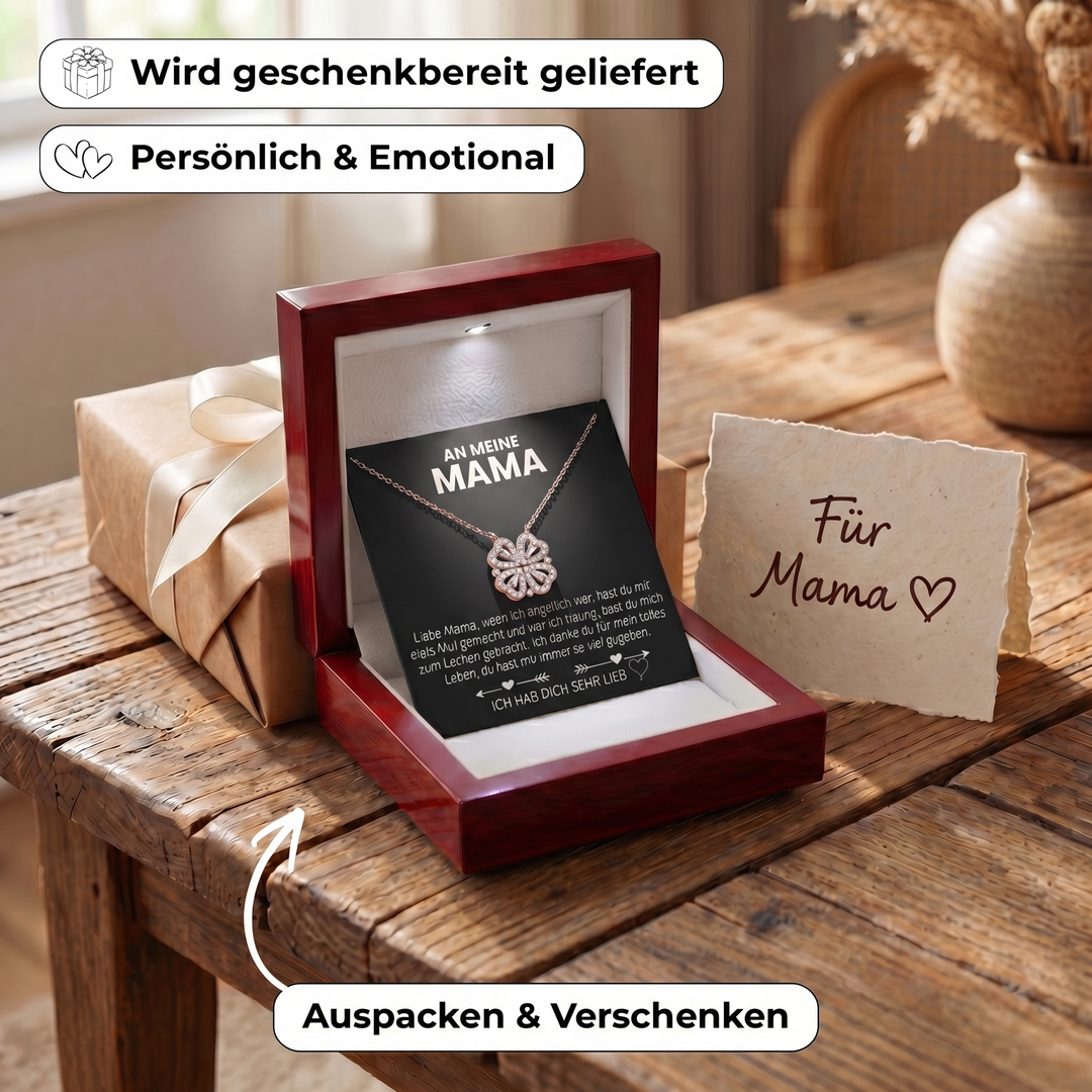 Kleeblatt Halskette - An meine Mama