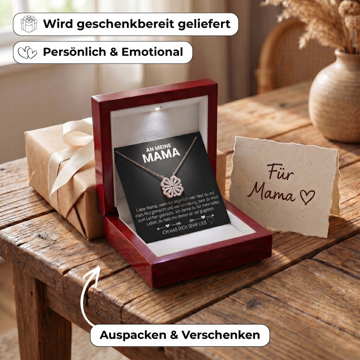 Kleeblatt Halskette - An meine Mama