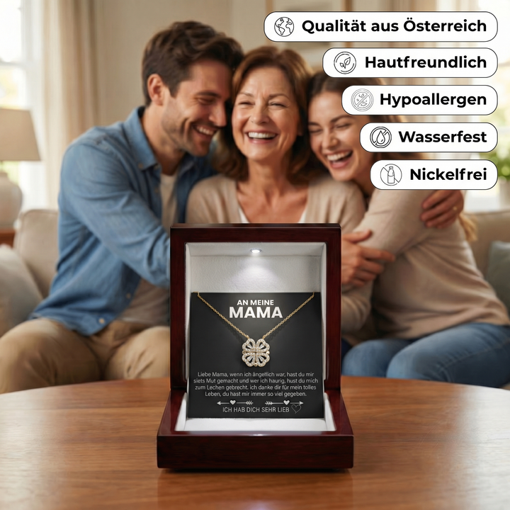 Kleeblatt Halskette - An meine Mama